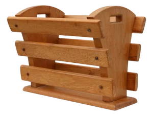 Mid-Century Oak Magazine Rack, France, 1960s
