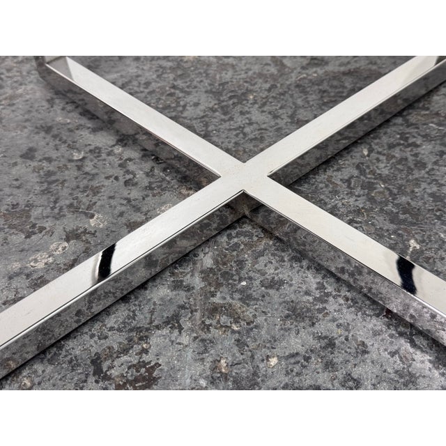 Modern Faux Leather Ottoman For Sale - Image 10 of 12