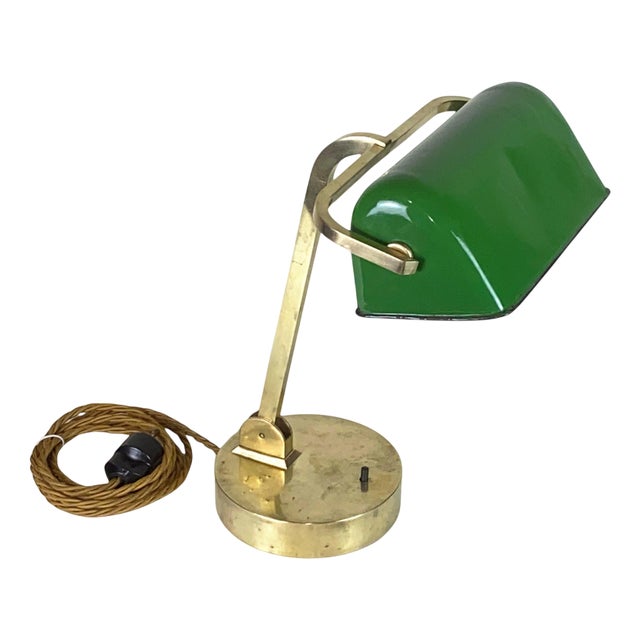 Art Deco Banker Table Lamp, Former Czechoslovakia, 1920s For Sale