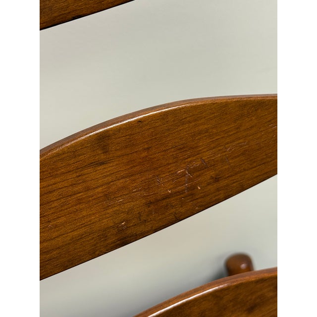 Set of 8 Solid Cherry Ladderback Rush Seat Dining Chairs - Attributed to Pennsylvania House For Sale - Image 11 of 12