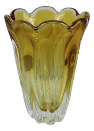 Yellow Ruby Glass Vase, 1960s