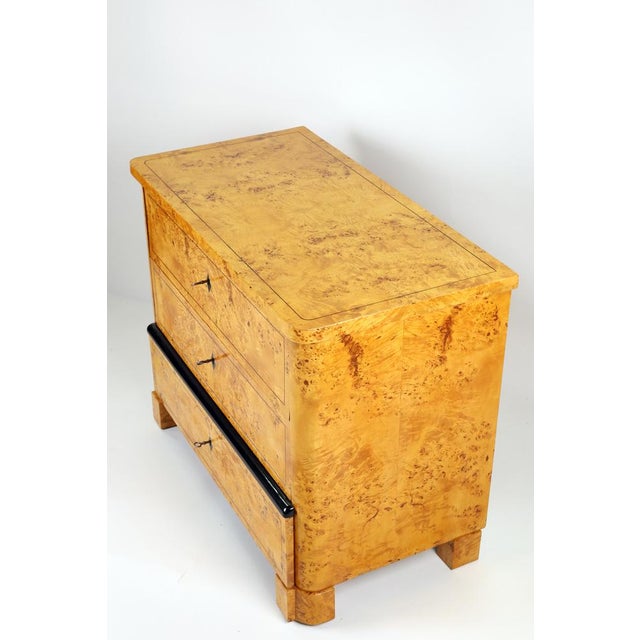 Biedermeier Chest of Drawers in Maple Burl, 1830 For Sale - Image 11 of 15