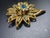 MCM Jewelry by Hattie Carnegie Rare Trembler Crystal Aqua Flower Brooch Signed For Sale In South Bend - Image 6 of 6