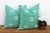 Textile Pair of Aqua & White Cactus Silk Moroccan Pillows For Sale - Image 7 of 7