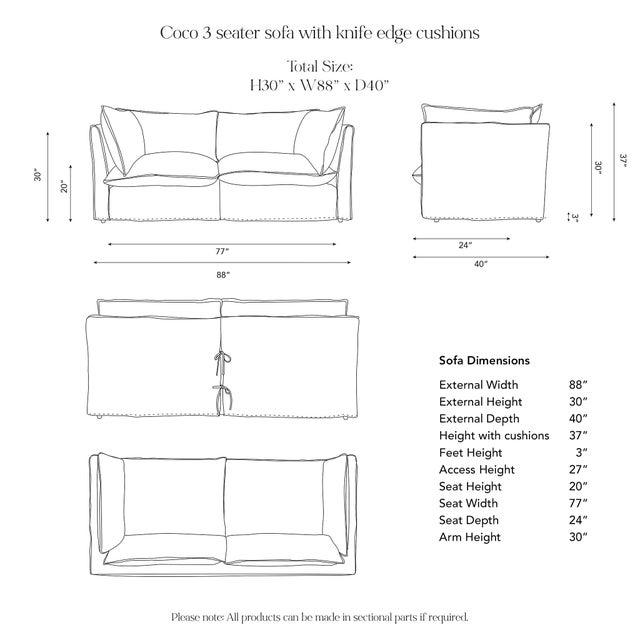Sophie Conran Coco 3 Seater Sofa - Petunia Red Wide Stripes with Knife Edge Cushion For Sale - Image 4 of 5