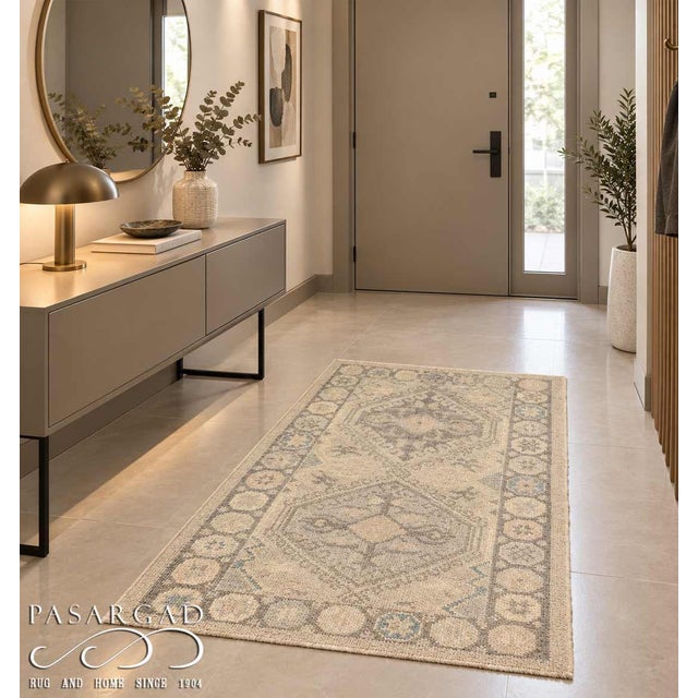 Pasargad DC Pasargad Turkish Hand Knotted Oushak Rug For Sale - Image 4 of 4