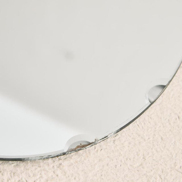 Glass Vintage Oval Wall Mirror, 1970s For Sale - Image 7 of 8