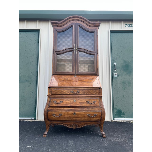 1980s Drexel Heritage Grand Villa Collection Bombay Secretary Desk With Hutch For Sale - Image 10 of 12