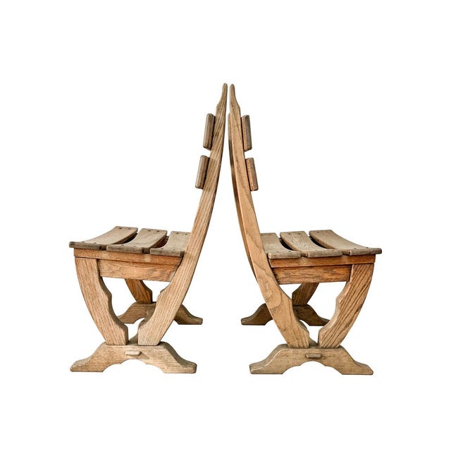 Vintage Brutalist Oak Chairs from Dittmann & Co, 1970s, Set of 2 For Sale - Image 6 of 11