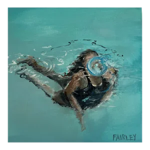 Suspended, Original 6x6 Inch Oil Painting by Jessica Fairley