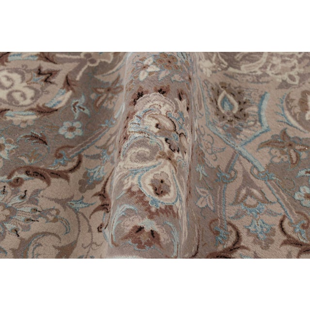 Textile Rug & Kilim’s Modern Classics Rug, Beige and Mauve With Floral Medallion “Ghapi” For Sale - Image 7 of 8