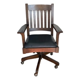 Stickley Mission Oak Arts & Crafts Swivel Tilt Chair For Sale