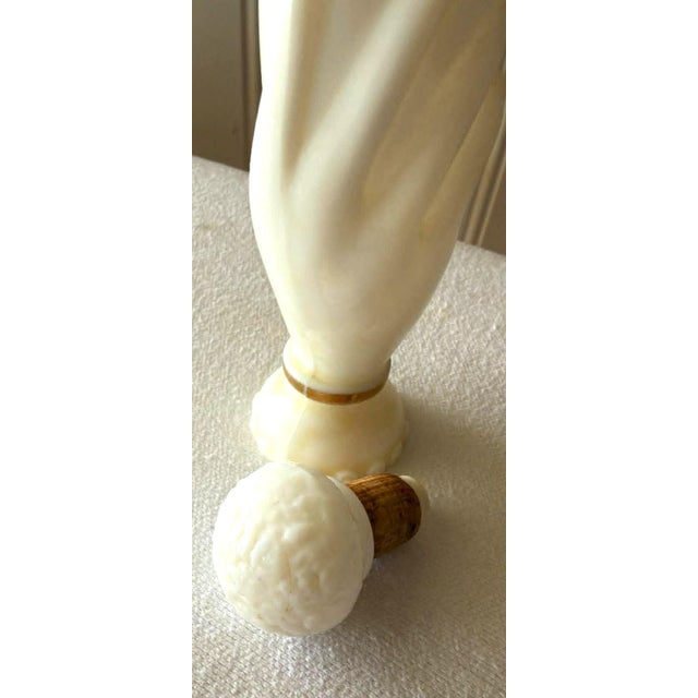 Vintage Avon Elegant Hand Perfume Decanter Bottle Milk Glass For Sale - Image 6 of 9