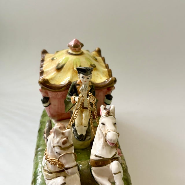 Metal Vintage Cinderella Horse Drawn Carriage Figurine by Enesco in Capodimonte Style For Sale - Image 7 of 12