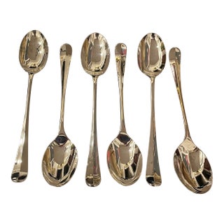 Set of 6 Silverplate Serving Spoons For Sale