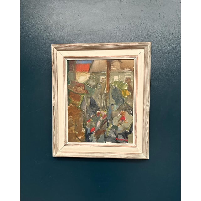 Sven Fritiof Teodor Grandin, City Motif with People, 1960s, Oil Painting on Canvas, Framed For Sale - Image 11 of 12