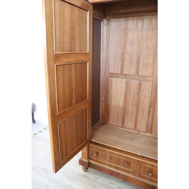 Antique Veneer Walnut Wardrobe, Late 19th Century For Sale - Image 9 of 16