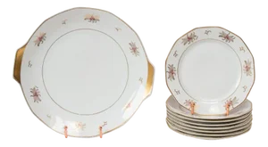 Porcelain Dessert Service from Limoges, 1930s, Set of 9