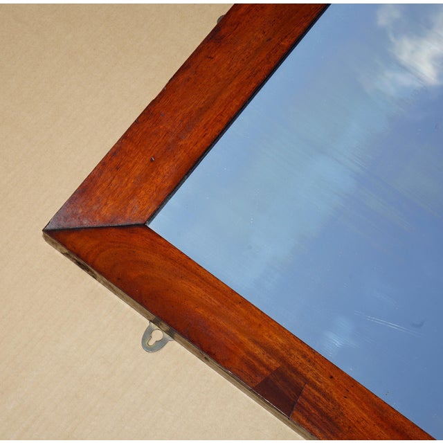 Antique English Georgian Wall-Mounted Mirror with Bevelled Hardwood Frame For Sale - Image 3 of 11