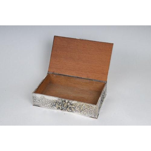 Antique Continental Silverplate Covered Village Scene Motif Rectangular Box For Sale - Image 4 of 12