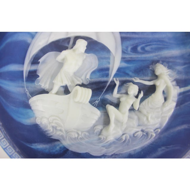 “The Sirens" Plate From "The Voyage of Ulysses" Series by Alan Brunettin, by Incolay Studios in Lapis-Blue Incolay Cameo For Sale - Image 6 of 8