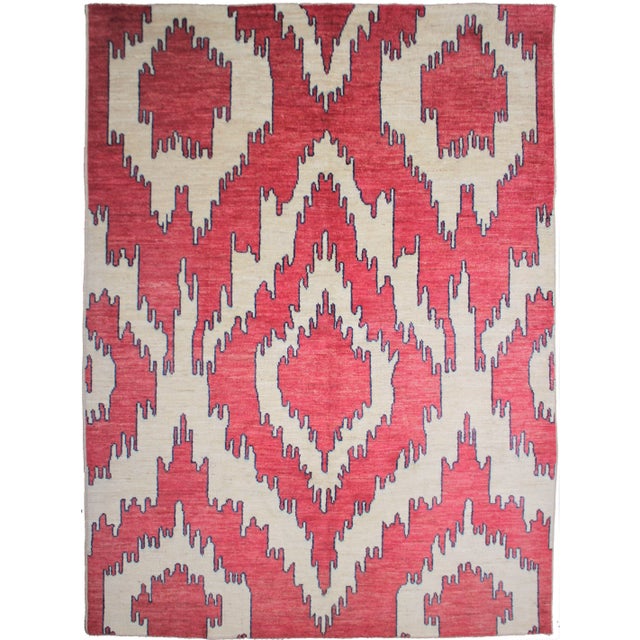 2020s Hand Knotted Ikat Rug - 12'0" X 9'5" For Sale - Image 5 of 5