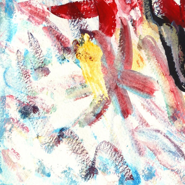 2020s Bella Muerte - Original Blue Floral Skull Acrylic Painting on Paper by Jesse Black For Sale - Image 5 of 6