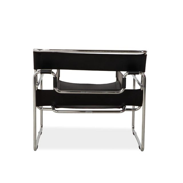 Vintage Bauhaus Wassily Armchair in Black Leather by Marcel Breuer for Knoll Inc. / Knoll International For Sale - Image 10 of 12