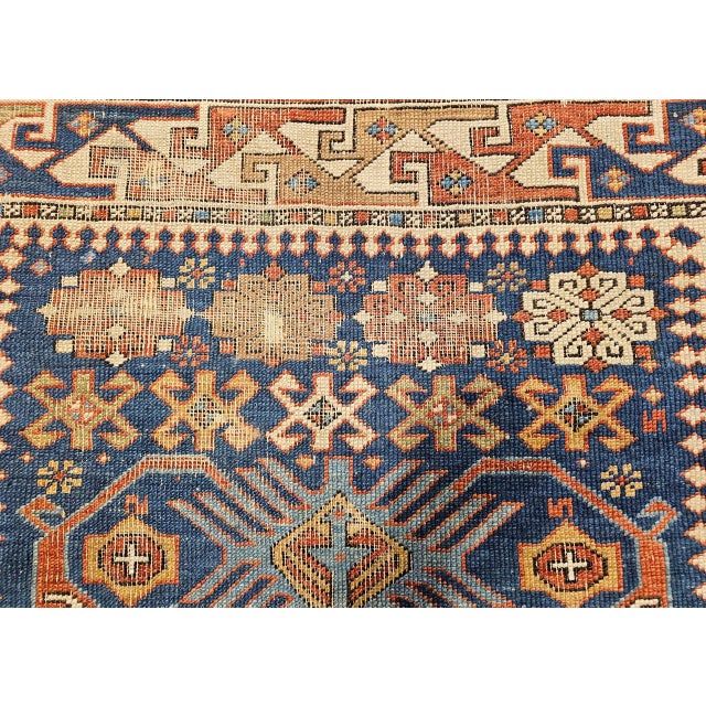 Antique Caucasian Shirvan Area Rug, Handwoven Wool, Allover Geometric Pattern, 1890s, 4' x 6' For Sale - Image 14 of 18