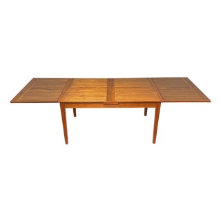 Restored Danish Teak Expanding Draw Leaf Dining Table by Dyrlund For Sale