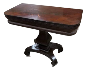 Antique Empire Fold Over Mahogany Game Table in the Style of Thomas Day