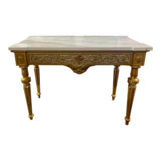 18th Century Italian Neoclassical Parcel Gilt Console For Sale
