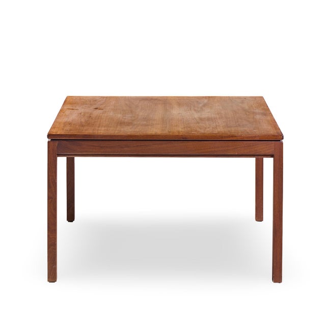 Jens Risom Mid Century Walnut Coffee Table This coffee table measures: 31.75 wide x 31.75 deep x 20.25 inches high Fair...
