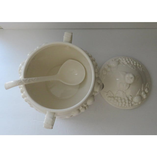 Mid 20th Century Mid 20th Century White Soup Tureen with Underplate Lid & Ladle Sauvignon by Signature Japan For Sale - Image 5 of 12