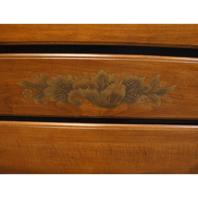 Late 20th Century Genuine Hitchcock Solid Cherry 35" Two Toned Hand Painted Chest of Drawers For Sale - Image 11 of 15