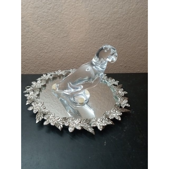 French Gorgeous Baccarat Crystal France Parrot Figurine For Sale - Image 3 of 6