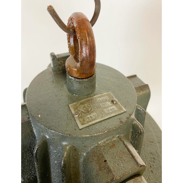 Gray Industrial Cast Iron Cage Pendant Light, 1960s For Sale - Image 6 of 14