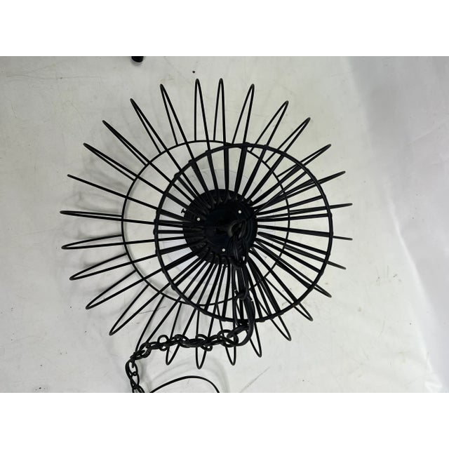 Metal 1960s Metal Wire Cage Light Fixture For Sale - Image 7 of 8