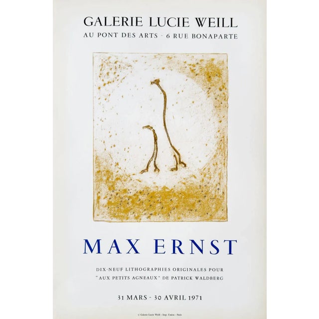 Max ERNST LUCIE WEILL GALLERY 1971 poster on coated paper 22.4 x 14.6 in printed by : Imprimerie Union reference : see...