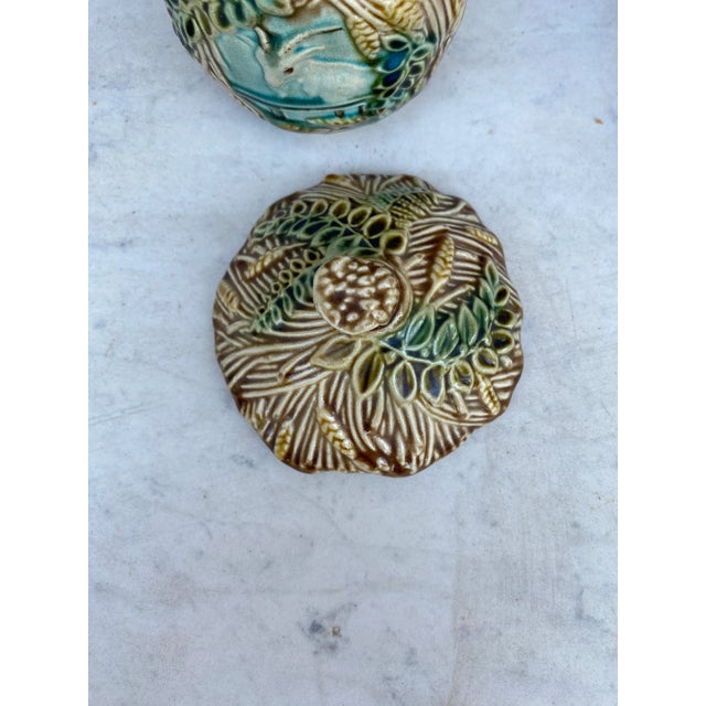 19th Century Majolica Goat Tobacco Jar Onnaing For Sale - Image 4 of 7