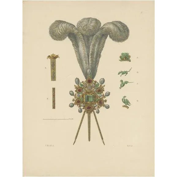 Late 19th Century Hefner-Alteneck, Hat Jewelry with Feathers, 1890, Print For Sale - Image 5 of 5
