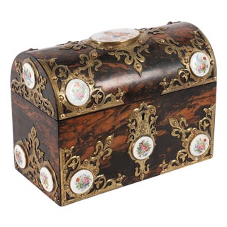Antique Coromandel and Brass Stationary Casket from Howell James & Co., 19th Century For Sale
