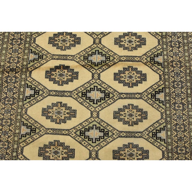 2020s Bokhara Jaldar Rug 3’11” X 5’9” Beige Wool Tribal Hand-Knotted Oriental Carpet For Sale - Image 5 of 12