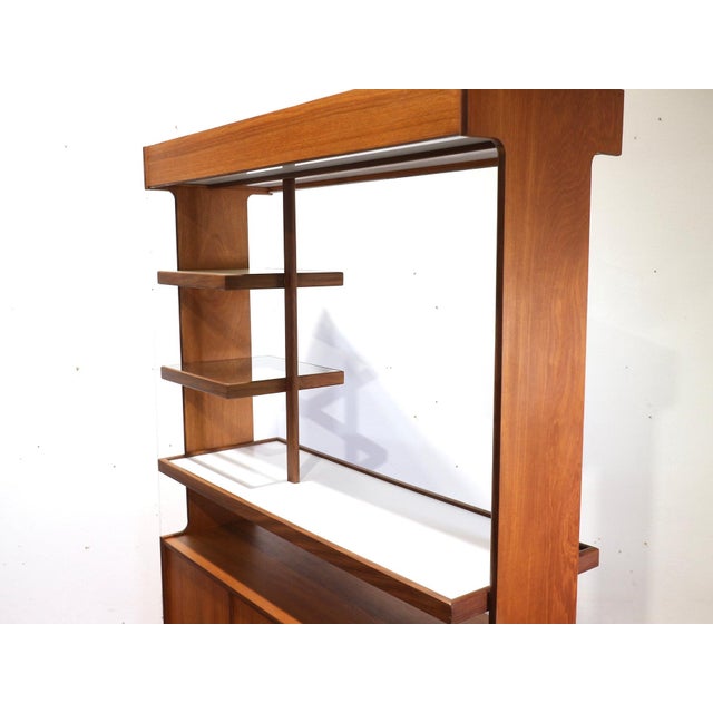 Mid Century Modern Teak Bar Cocktail Display Cabinet by Turnidge of London Danish Style For Sale - Image 4 of 11