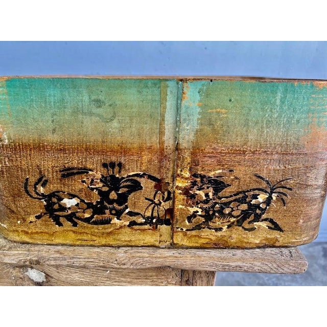 19th Century Antique Distressed Lidded Box, Chinese Paper Mache For Sale - Image 11 of 18