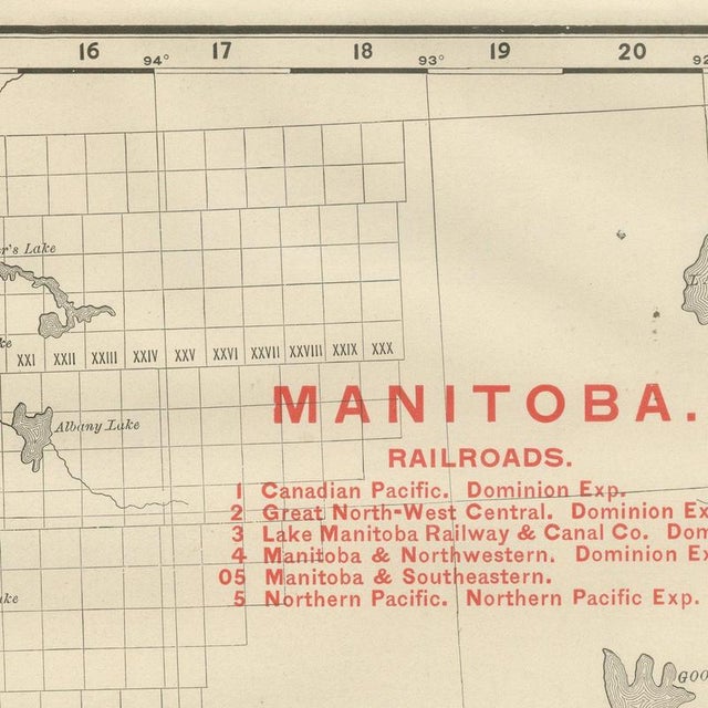Antique Map of Manitoba with Lake Winnipeg by Ran McNally, 1899 For Sale - Image 3 of 12