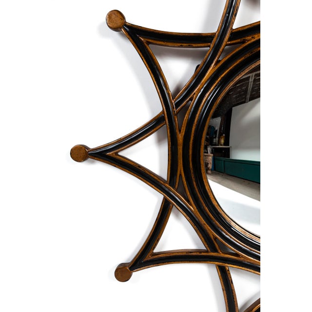 Ebonized and Gilt Sun Burst Mirror, 20th Century For Sale - Image 4 of 7