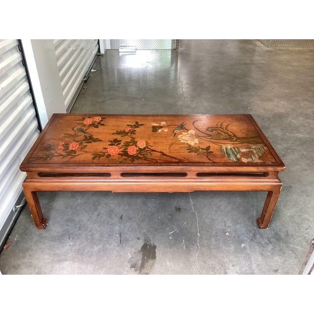 Elegant Asian Painted Coffee Table For Sale - Image 10 of 12