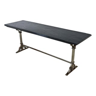 French Circa 1920 Slate and Iron Console Table For Sale