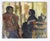 Black Mid 20th Century Impressionist Couple in Conversation Painting For Sale - Image 8 of 8